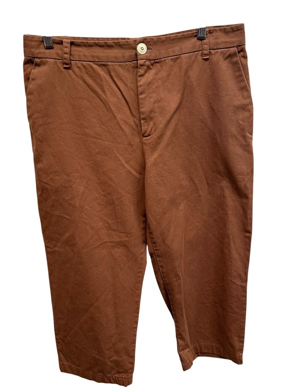 Esby Chino Pants Mens 32 Rust Clay Orange cropped Preppy Slow Fashion Minimalist